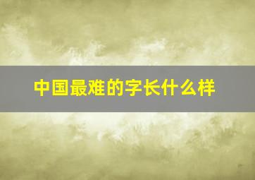 中国最难的字长什么样