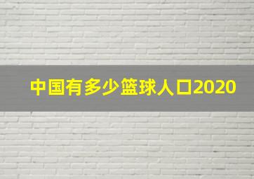 中国有多少篮球人口2020