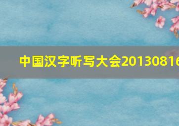 中国汉字听写大会20130816