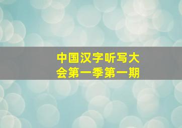 中国汉字听写大会第一季第一期