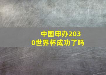 中国申办2030世界杯成功了吗