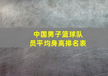 中国男子篮球队员平均身高排名表