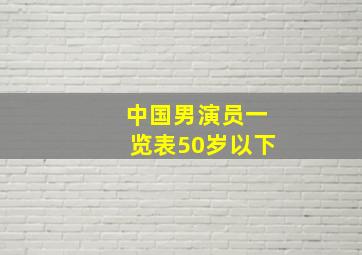 中国男演员一览表50岁以下