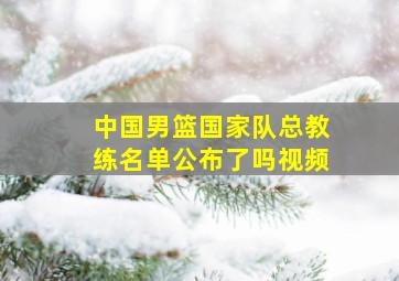 中国男篮国家队总教练名单公布了吗视频