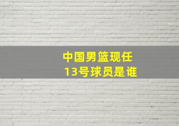 中国男篮现任13号球员是谁