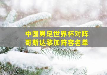 中国男足世界杯对阵哥斯达黎加阵容名单