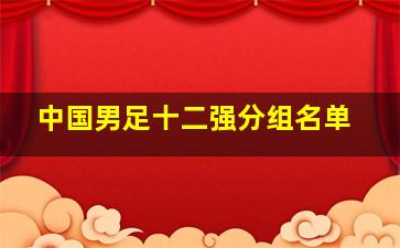 中国男足十二强分组名单