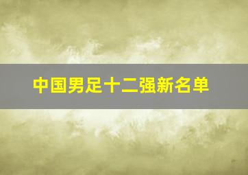 中国男足十二强新名单