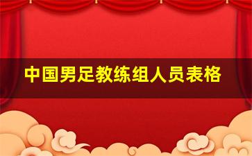 中国男足教练组人员表格