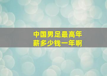 中国男足最高年薪多少钱一年啊