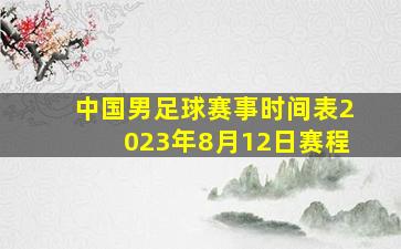 中国男足球赛事时间表2023年8月12日赛程