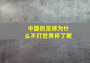 中国的足球为什么不打世界杯了呢