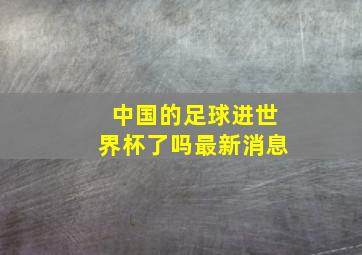 中国的足球进世界杯了吗最新消息