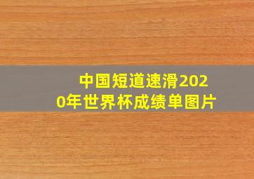 中国短道速滑2020年世界杯成绩单图片