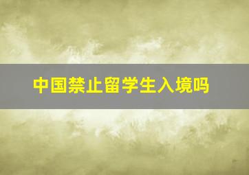 中国禁止留学生入境吗