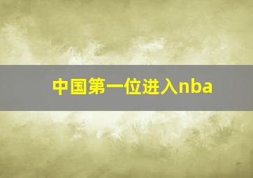 中国第一位进入nba