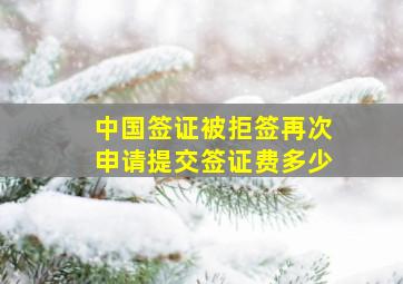 中国签证被拒签再次申请提交签证费多少