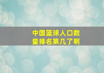 中国篮球人口数量排名第几了啊