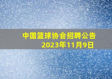 中国篮球协会招聘公告2023年11月9日