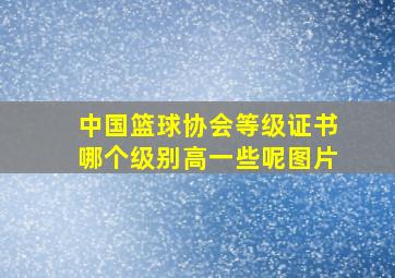 中国篮球协会等级证书哪个级别高一些呢图片