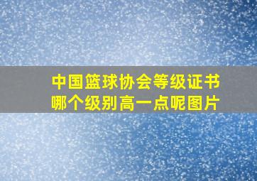 中国篮球协会等级证书哪个级别高一点呢图片