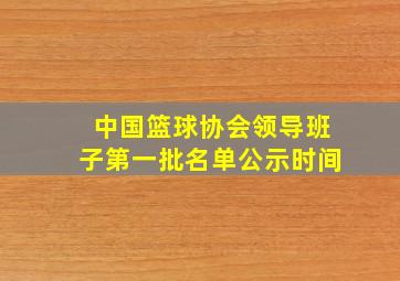 中国篮球协会领导班子第一批名单公示时间