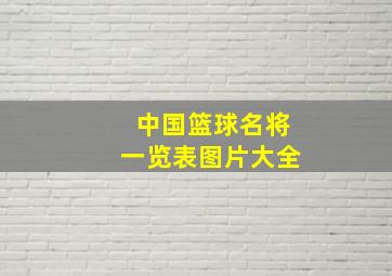 中国篮球名将一览表图片大全