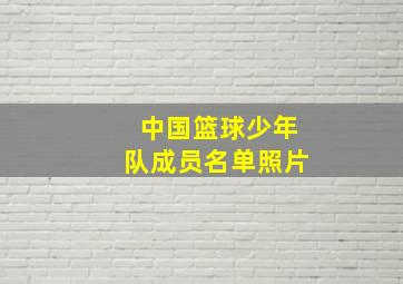 中国篮球少年队成员名单照片