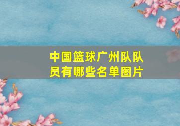 中国篮球广州队队员有哪些名单图片