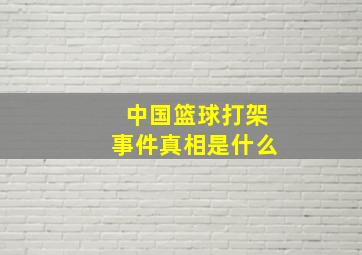 中国篮球打架事件真相是什么