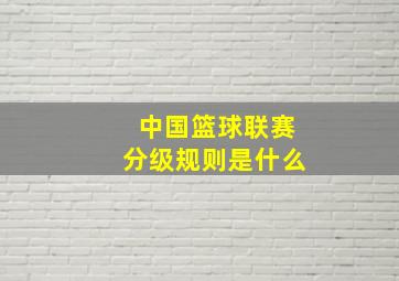 中国篮球联赛分级规则是什么