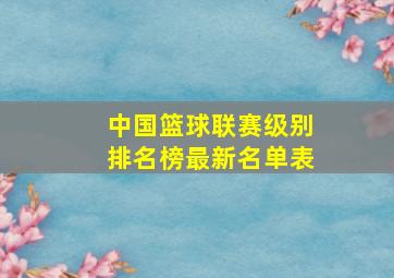 中国篮球联赛级别排名榜最新名单表