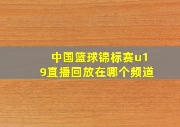 中国篮球锦标赛u19直播回放在哪个频道