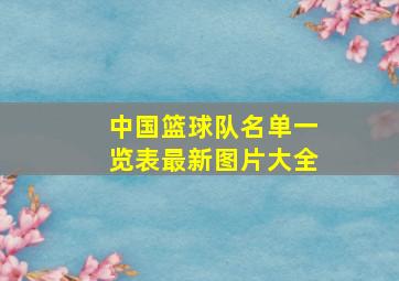 中国篮球队名单一览表最新图片大全