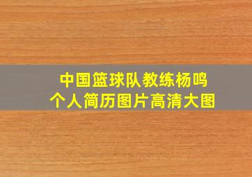 中国篮球队教练杨鸣个人简历图片高清大图