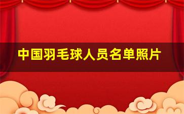 中国羽毛球人员名单照片