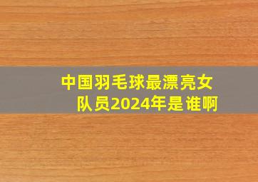 中国羽毛球最漂亮女队员2024年是谁啊