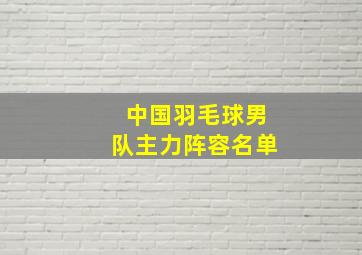 中国羽毛球男队主力阵容名单