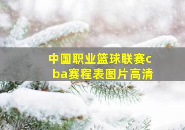 中国职业篮球联赛cba赛程表图片高清