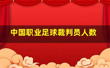 中国职业足球裁判员人数