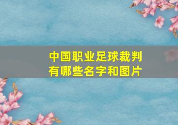 中国职业足球裁判有哪些名字和图片