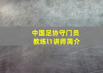 中国足协守门员教练l1讲师简介