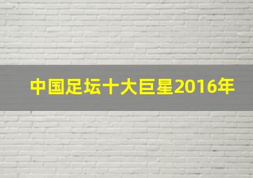 中国足坛十大巨星2016年