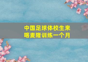 中国足球体校生来喀麦隆训练一个月