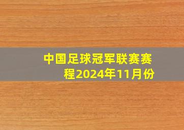 中国足球冠军联赛赛程2024年11月份