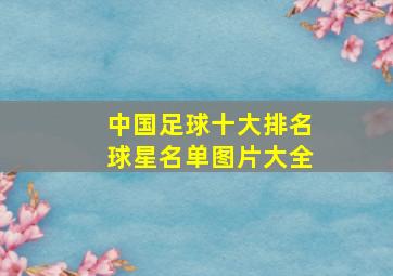 中国足球十大排名球星名单图片大全