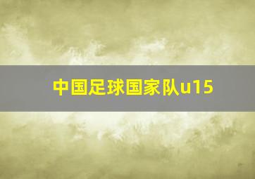 中国足球国家队u15