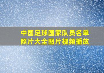 中国足球国家队员名单照片大全图片视频播放