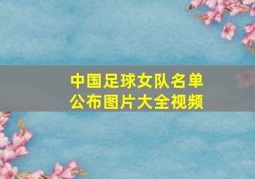 中国足球女队名单公布图片大全视频