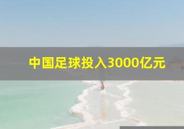 中国足球投入3000亿元